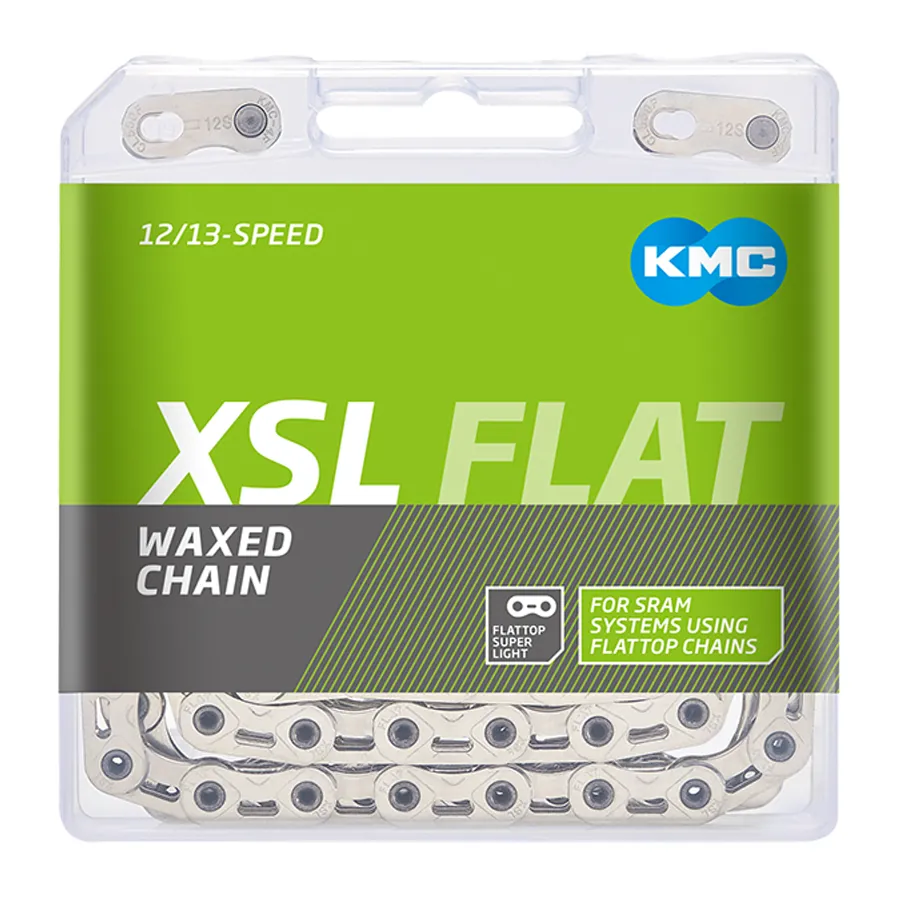 KMC XSL-Flat Chain - WAXED | 12/13-speed - 126 Links | silver
